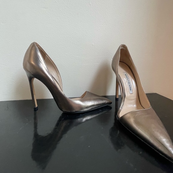 Vintage Manolo Blahnik D’orsay Pumps Bronze size 8 - Picture 2 of 5